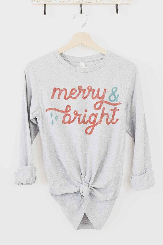 MERRY AND BRIGHT CHRISTMAS LONG SLEEVE TEE