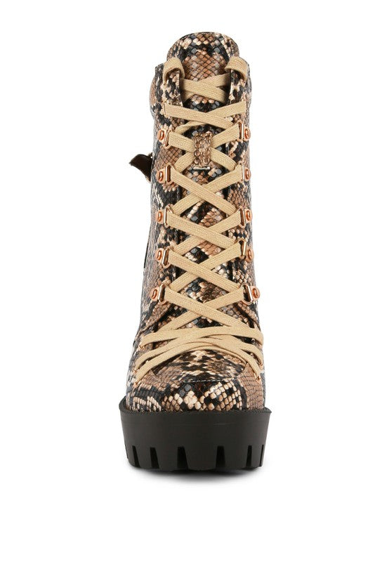 Palmetto Snake Skin Ankle Boots