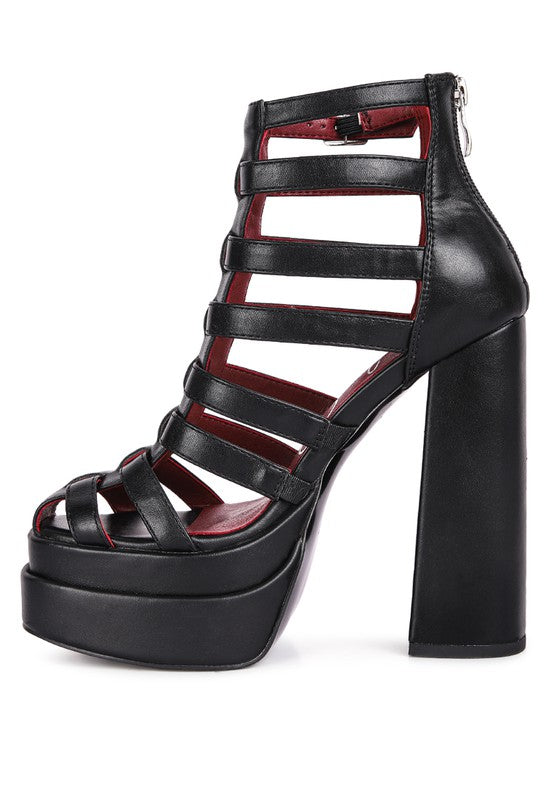 Rielle High Platfrom Cage Bootie Sandal