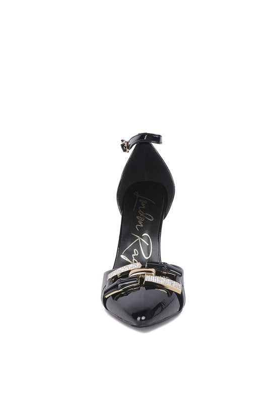 Mocktail Buckle Embellished Stiletto Heels