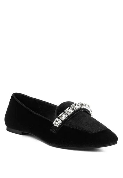 LAMINGTON Handcrafted Velvet Diamante Loafers Rag Company