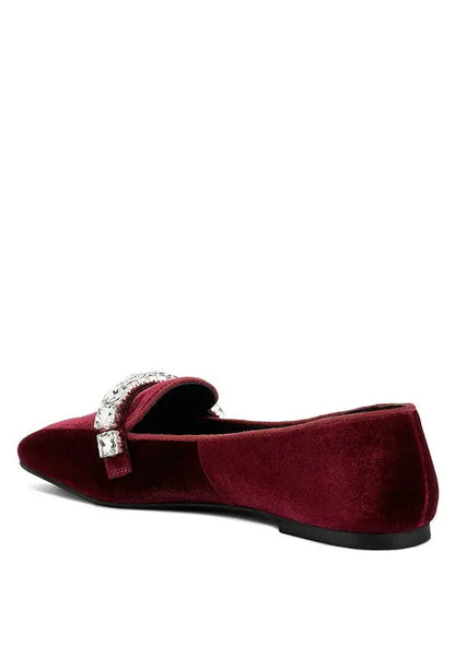 LAMINGTON Handcrafted Velvet Diamante Loafers Rag Company