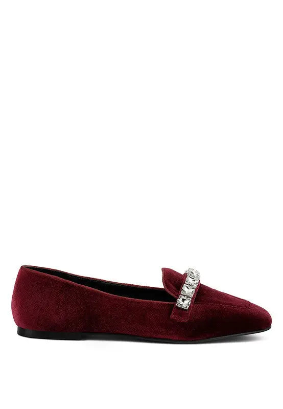 LAMINGTON Handcrafted Velvet Diamante Loafers Rag Company