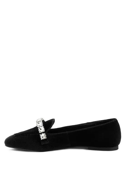 LAMINGTON Handcrafted Velvet Diamante Loafers Rag Company