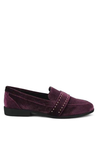 Walkin Stud Detail Velvet Loafers Rag Company