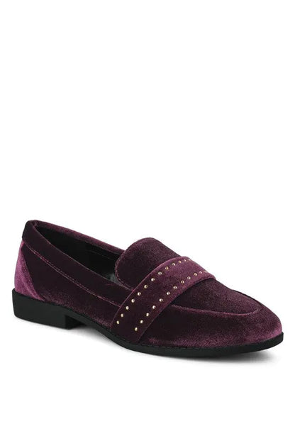 Walkin Stud Detail Velvet Loafers Rag Company