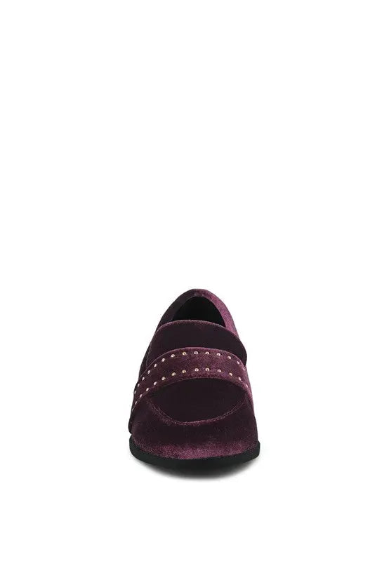 Walkin Stud Detail Velvet Loafers Rag Company