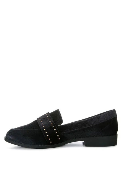 Walkin Stud Detail Velvet Loafers Rag Company