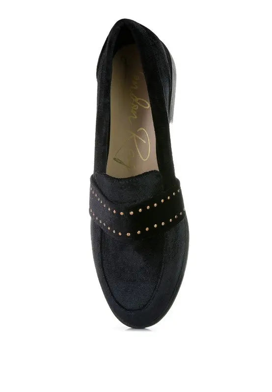 Walkin Stud Detail Velvet Loafers Rag Company