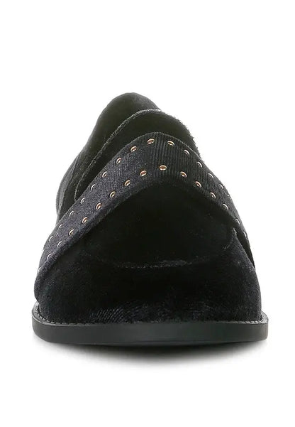 Walkin Stud Detail Velvet Loafers Rag Company