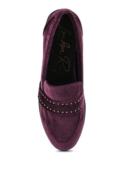 Walkin Stud Detail Velvet Loafers Rag Company