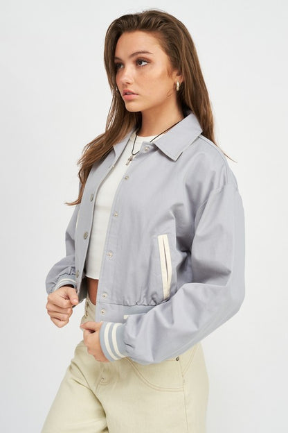 COLLARED BOMBER JACKET