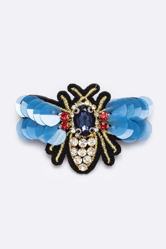 Beaded Queen Bee Small Hair Clip