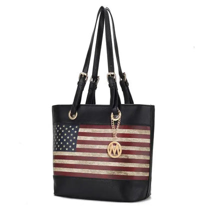 MKF Collection Vera Flag Pattern Tote Bag by Mia k MKF Collection by Mia K