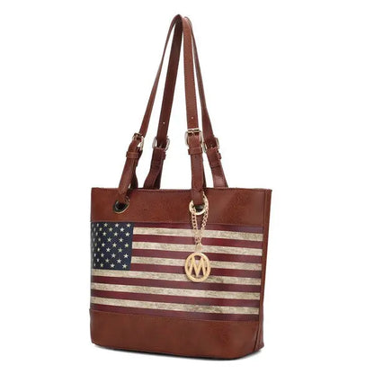 MKF Collection Vera Flag Pattern Tote Bag by Mia k MKF Collection by Mia K