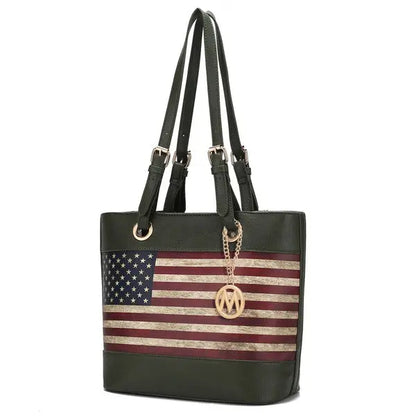 MKF Collection Vera Flag Pattern Tote Bag by Mia k MKF Collection by Mia K