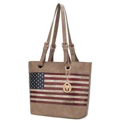 MKF Collection Vera Flag Pattern Tote Bag by Mia k MKF Collection by Mia K