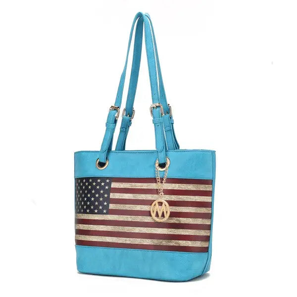 MKF Collection Vera Flag Pattern Tote Bag by Mia k MKF Collection by Mia K