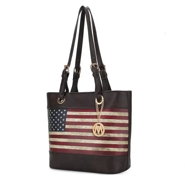 MKF Collection Vera Flag Pattern Tote Bag by Mia k MKF Collection by Mia K