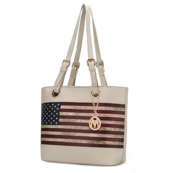 MKF Collection Vera Flag Pattern Tote Bag by Mia k MKF Collection by Mia K