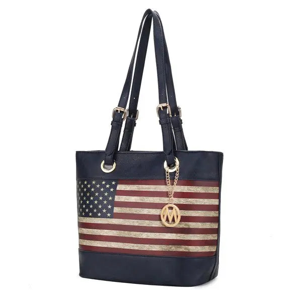 MKF Collection Vera Flag Pattern Tote Bag by Mia k MKF Collection by Mia K