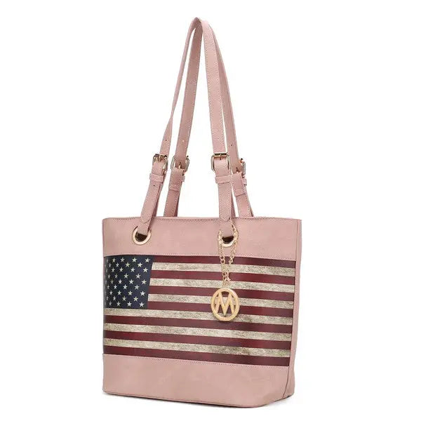 MKF Collection Vera Flag Pattern Tote Bag by Mia k MKF Collection by Mia K