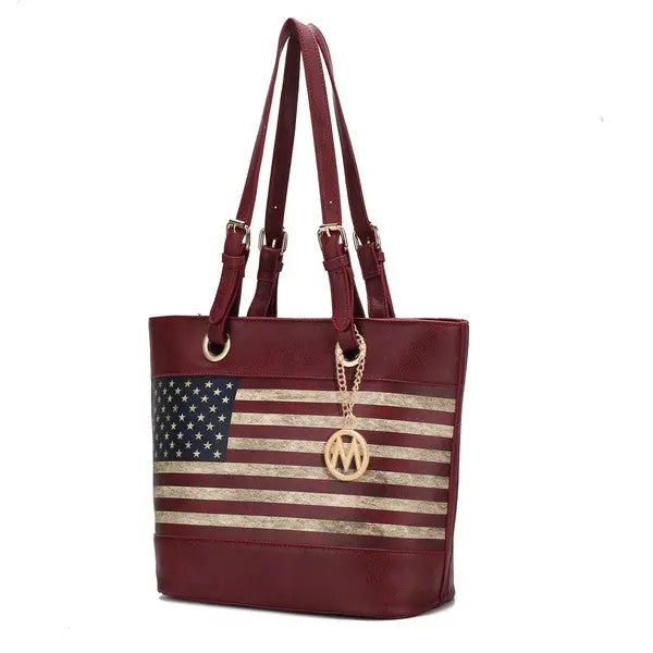 MKF Collection Vera Flag Pattern Tote Bag by Mia k MKF Collection by Mia K