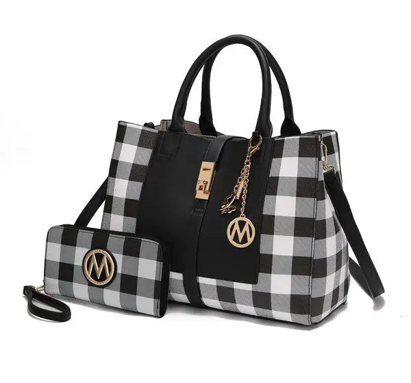 MKF Collection Yola Checkered Satchel bag by Mia k MKF Collection by Mia K