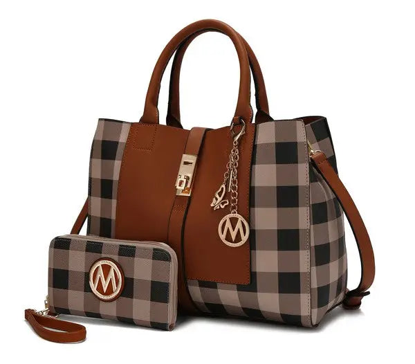 MKF Collection Yola Checkered Satchel bag by Mia k MKF Collection by Mia K