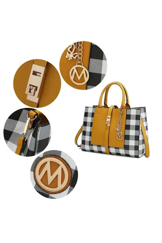 MKF Collection Yola Checkered Satchel bag by Mia k MKF Collection by Mia K