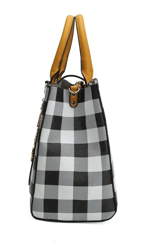 MKF Collection Yola Checkered Satchel bag by Mia k MKF Collection by Mia K