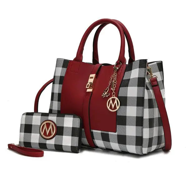 MKF Collection Yola Checkered Satchel bag by Mia k MKF Collection by Mia K