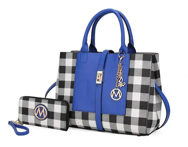 MKF Collection Yola Checkered Satchel bag by Mia k MKF Collection by Mia K