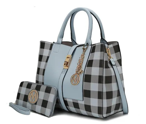 MKF Collection Yola Checkered Satchel bag by Mia k MKF Collection by Mia K