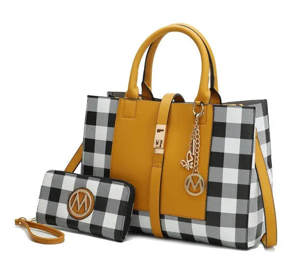 MKF Collection Yola Checkered Satchel bag by Mia k MKF Collection by Mia K