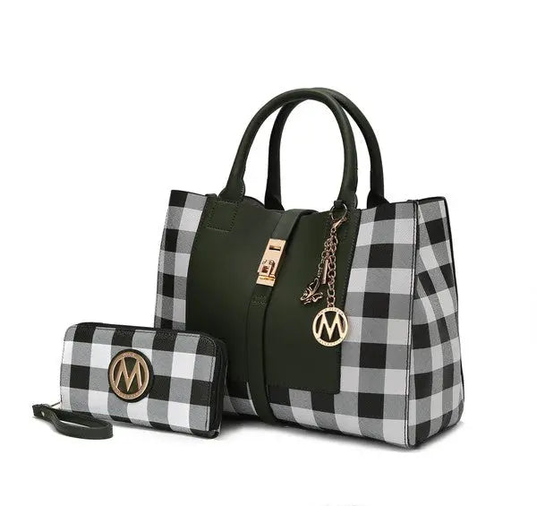 MKF Collection Yola Checkered Satchel bag by Mia k MKF Collection by Mia K