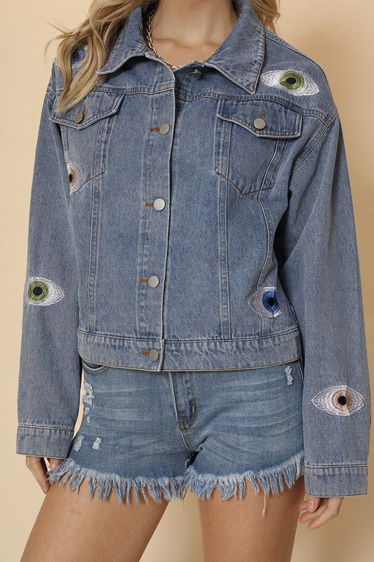 Eye denim jacket