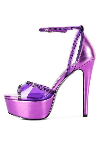 Cinderella Embellished Stiletto Platform Sandals