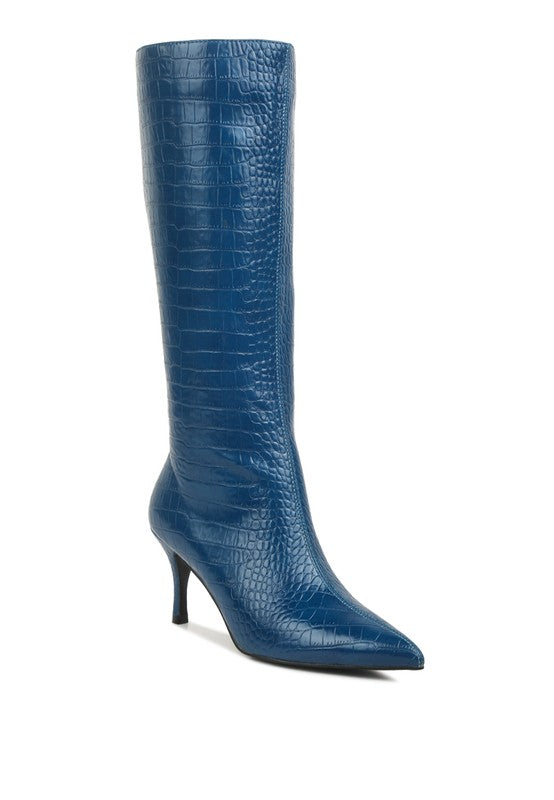 Uptown Pointed Mid Heel Calf Boots