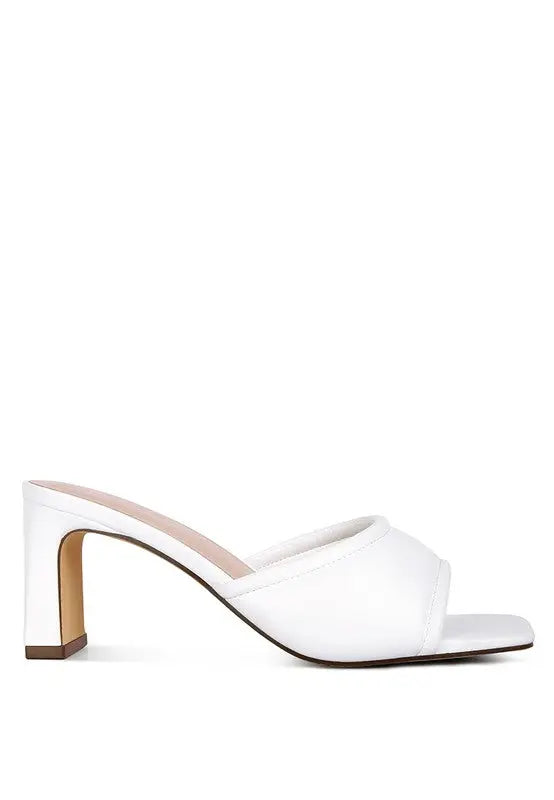 Celine Quilted Italian Block Heel Sandals