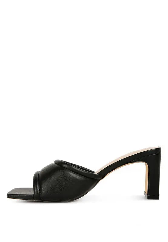 Celine Quilted Italian Block Heel Sandals