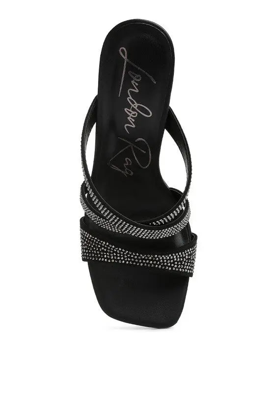 Wapit Rhinestone Embellished Straps Sandals