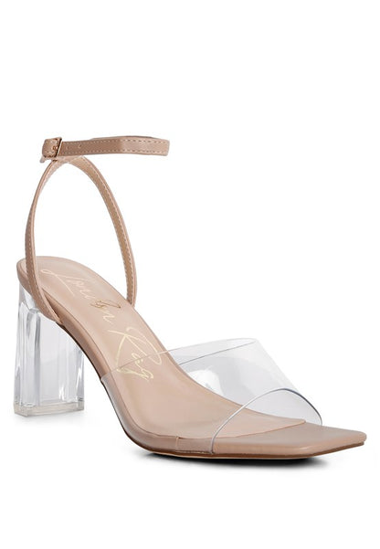 Twinkle Clear Block Heel Sandal