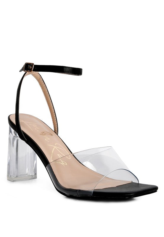 Twinkle Clear Block Heel Sandal