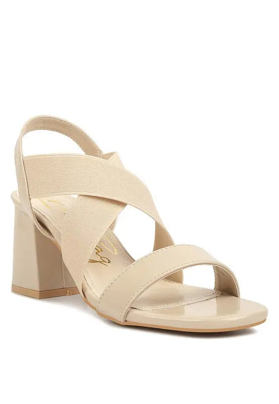 TAMATINA Elastic Straps Block Heel Sandals