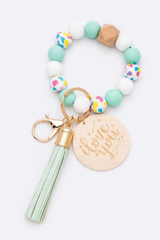 Beaded Tassel Bracelet Keychain