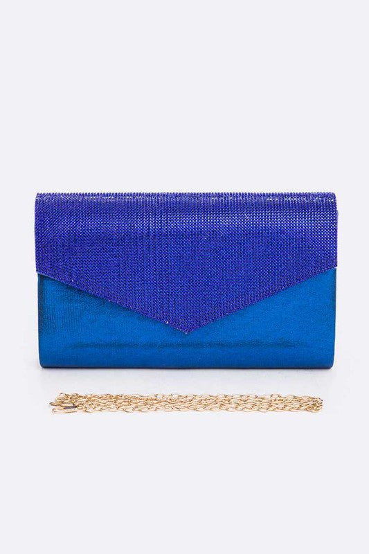 Rhinestone Metallic Evening Clutch Bag