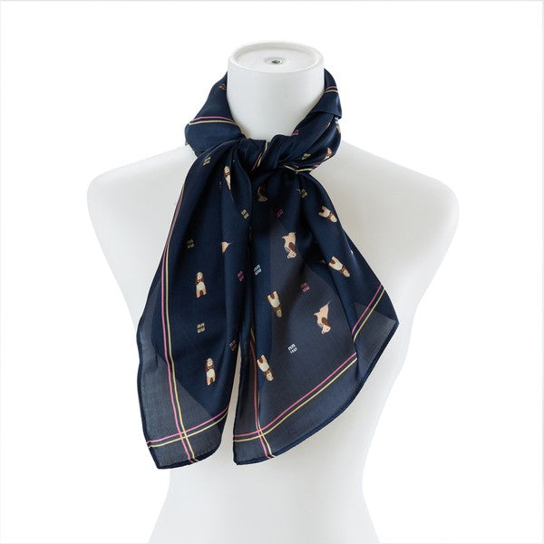 PUPPY PATTERN SILK FASHION SCARF