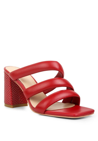 Kywe Textured Heel Chunky Strap Sandals