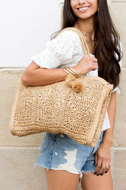 Straw Traveler Tote Aili's Corner